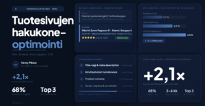 Verkkokaupan tuotesivujen SEO SEOvelho.fi